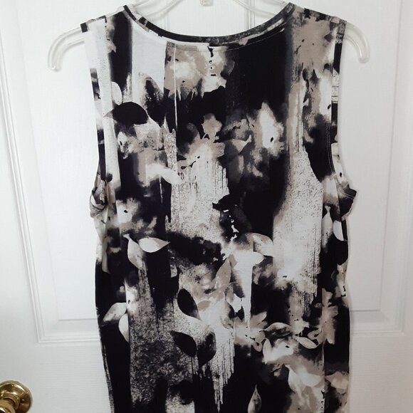 Simply Vera Vera Wang Size Medium Sleeveless Brown & White Sleeveless Shell - Picture 4 of 4